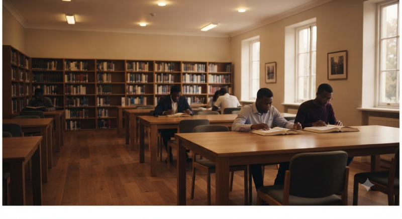 Quiet study room suitable for tutoring and library listings.