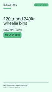 120ltr and 240ltr wheelie bins