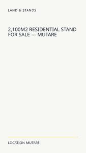 2,100m² Residential Stand For Sale — Mutare