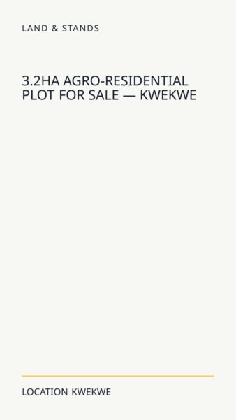 3.2Ha Agro-Residential Plot For Sale — Kwekwe in Kwekwe