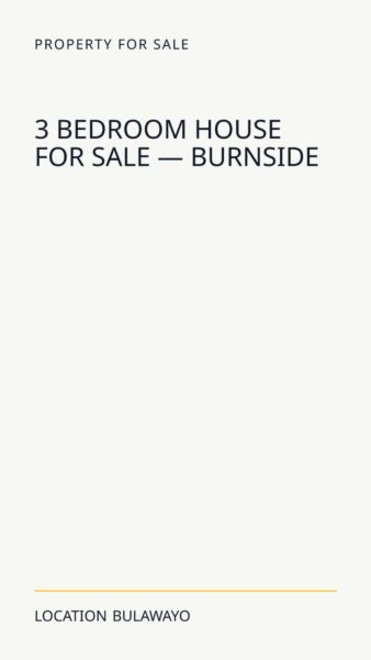 3 Bedroom House For Sale — Burnside in Bulawayo