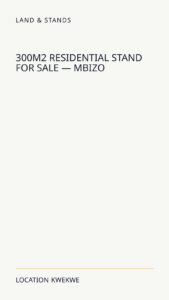 300m² Residential Stand For Sale — Mbizo