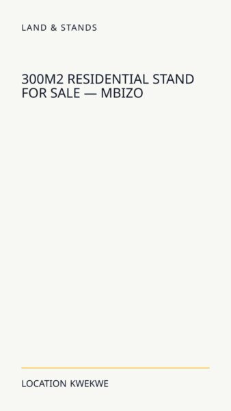 300m² Residential Stand For Sale — Mbizo in Kwekwe