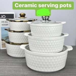 3pc Ceramic serving pots