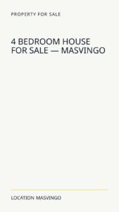 4 Bedroom House For Sale — Masvingo