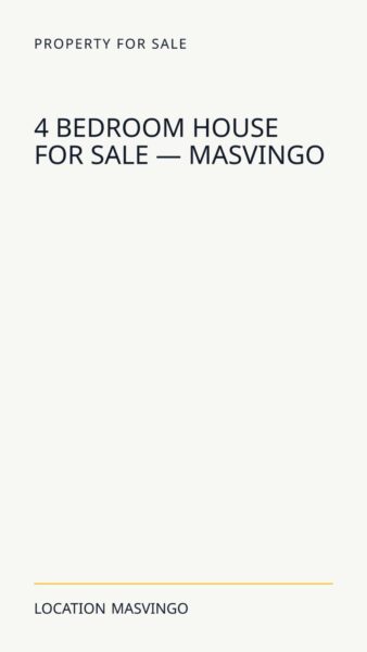 4 Bedroom House For Sale — Masvingo in Masvingo