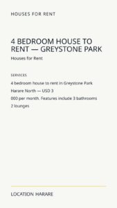4 Bedroom House To Rent — Greystone Park