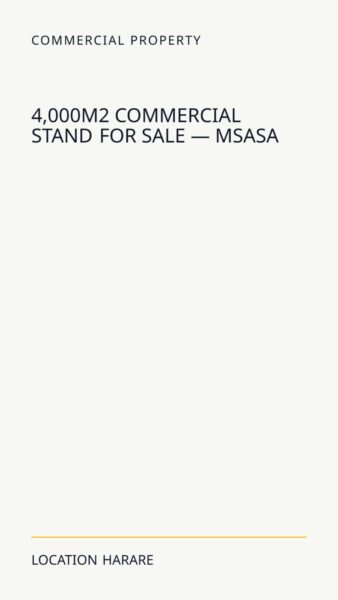 4,000m² Commercial Stand For Sale — Msasa in Harare