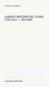 4,000m² Residential Stand For Sale — Mutare