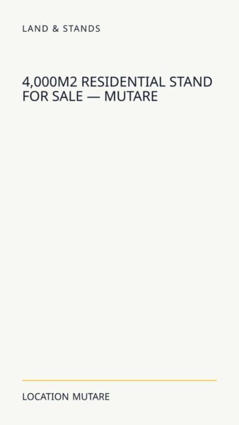 4,000m² Residential Stand For Sale — Mutare in Mutare