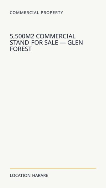 5,500m² Commercial Stand For Sale — Glen Forest in Harare