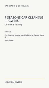 7 Seasons Car Cleaning — Gweru