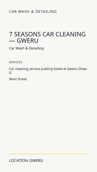 7 Seasons Car Cleaning — Gweru in Gweru