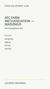 AFC Farm Mechanisation — Masvingo