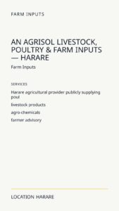 AN AgriSol Livestock, Poultry & Farm Inputs — Harare