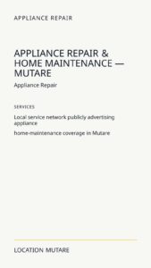 Appliance Repair & Home Maintenance — Mutare