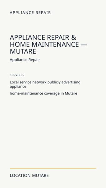Appliance Repair & Home Maintenance — Mutare in Mutare
