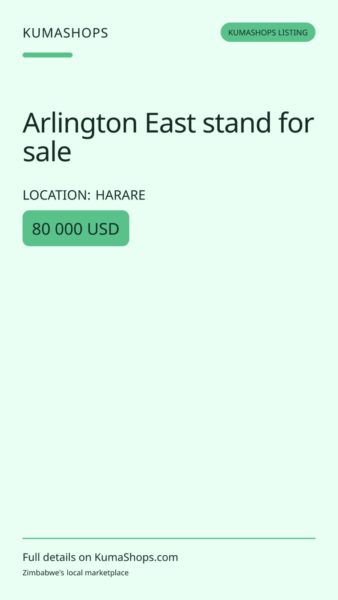 Arlington East stand for sale in Harare