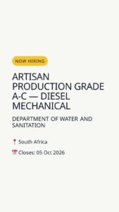 Artisan Production Grade A-C — Diesel Mechanical — South Africa