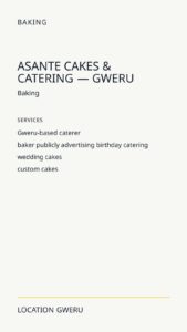 Asante Cakes & Catering — Gweru