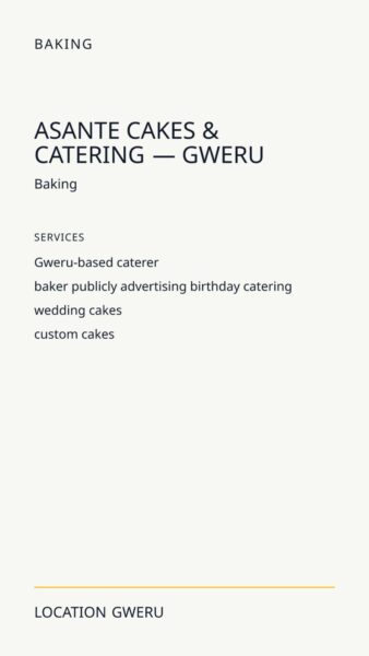 Asante Cakes & Catering — Gweru in Gweru
