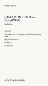 Barber on Track — Bulawayo