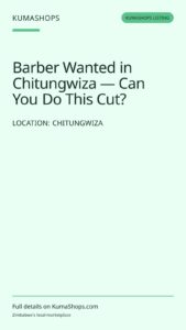 Barber Wanted in Chitungwiza — Can You Do This Cut?
