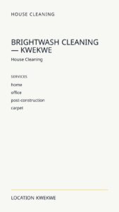 BrightWash Cleaning — Kwekwe