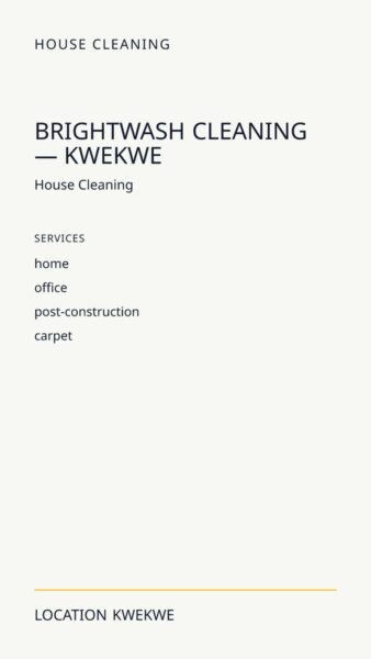 BrightWash Cleaning — Kwekwe in Kwekwe