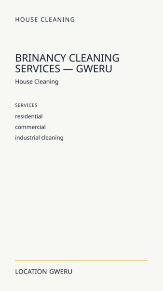 Brinancy Cleaning Services — Gweru in Gweru