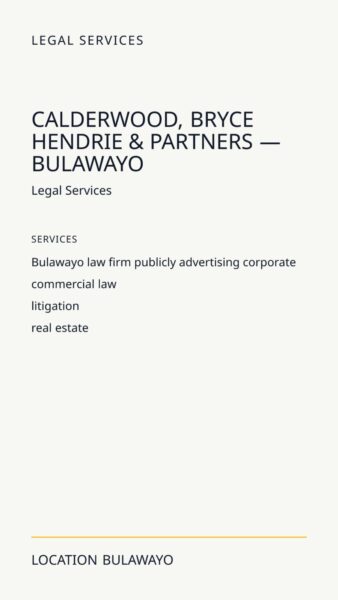 Calderwood, Bryce Hendrie & Partners — Bulawayo in Bulawayo