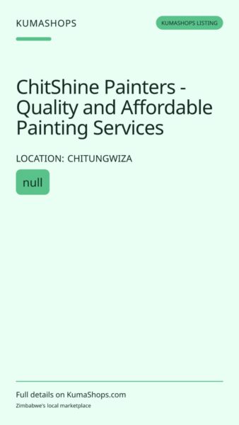 ChitShine Painters - Quality and Affordable Painting Services in Chitungwiza