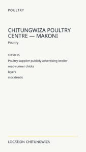 Chitungwiza Poultry Centre — Makoni