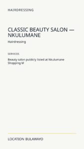 Classic Beauty Salon — Nkulumane