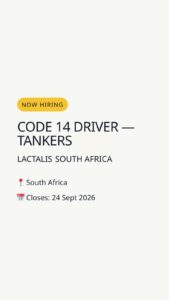 Code 14 Driver — Tankers — South Africa