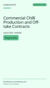 Commercial Chilli Production and Off-take Contracts