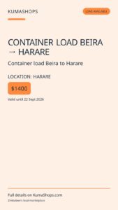 Container load Beira to Harare