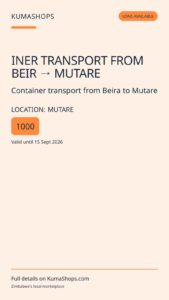 Container transport from Beira to Mutare
