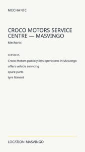 Croco Motors Service Centre — Masvingo
