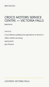 Croco Motors Service Centre — Victoria Falls