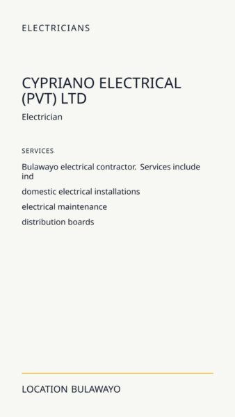 Cypriano Electrical (Pvt) Ltd in Bulawayo