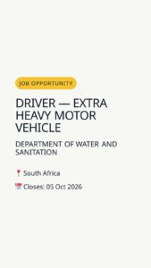 Driver — Extra Heavy Motor Vehicle — South Africa