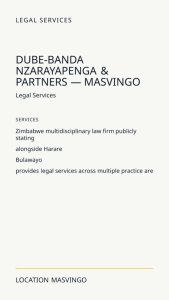 Dube-Banda Nzarayapenga & Partners — Masvingo in Masvingo