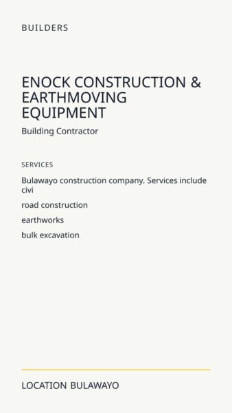 Enock Construction & Earthmoving Equipment in Bulawayo