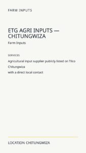 ETG Agri Inputs — Chitungwiza