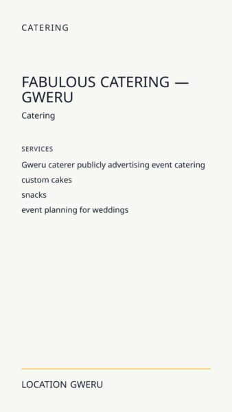 Fabulous Catering — Gweru in Gweru