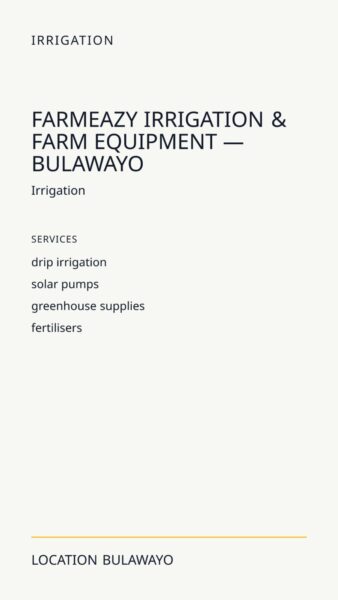 Farmeazy Irrigation & Farm Equipment — Bulawayo in Bulawayo