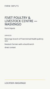 Fivet Poultry & Livestock Centre — Masvingo