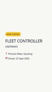 Fleet Controller — Pretoria West, Gauteng