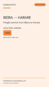 Freight service from Beira to Harare